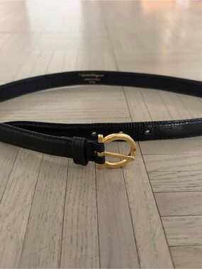 Salvatore Ferragamo Black Leather Belt 5112